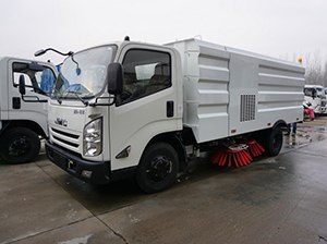 Test of suction capacity of road sweeper truck