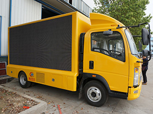 Screen lifting operation of LED screen truck